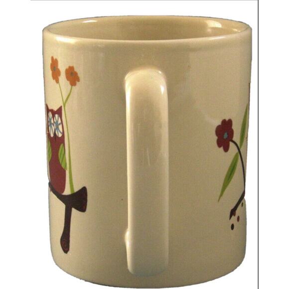 Owl Coffee Cup Mug Large The Old Pottery Company Beige Color Drinking Tea - Picture 4 of 5